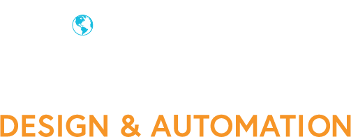 White Mission Design Automation Logo No BG w Orange Text